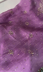 将图像加载到图库查看器中， Marifa Women's Lakhnavi Handcrafted Pure Organza Chikankari Unstitched Kurta And Dupatta Set- HONC0317960