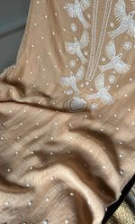 将图像加载到图库查看器中， Women&#39;s Lakhnavi Handcrafted Mul Chanderi Unstitched Kurta And Dupatta Set- HONC0309595
