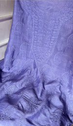 将图像加载到图库查看器中， Women&#39;s Lakhnavi Handcrafted Raw Silk Chikankari Unstitched Kurti Fabric - HONC0278430
