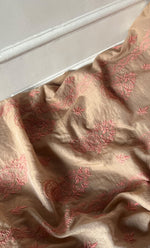 Women's Lakhnavi Handcrafted Mul Chanderi Unstitched Chikankari Full Suit Material - HONC0326121
