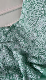 Load image into Gallery viewer, Women's Lucknowi Handcrafted Faux-Georgette Unstitched Chikankari Suit Material - HONC0348762