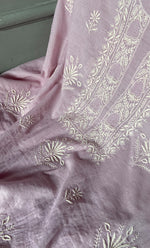 Load image into Gallery viewer, Women&#39;s Lakhnavi Handcrafted Mul Chanderi Unstitched Chikankari Full Suit Material - HONC0305158
