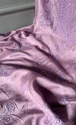 Load image into Gallery viewer, Women's Lucknowi Handcrafted Chanderi Silk Chikankari Full Suit Material - HONC0290031