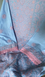 Load image into Gallery viewer, Hiba Women's Lakhnavi Handcrafted Semi- stitched Cotton Chikankari Suit Material - HONC0348834