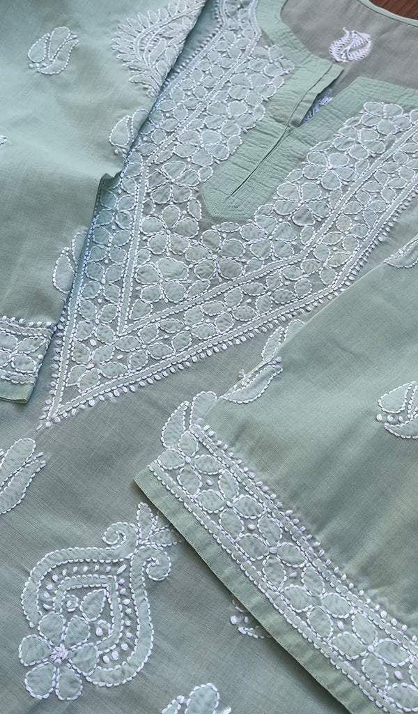 Women's Lakhnavi Handcrafted Cotton Chikankari Kurti - HONC0267940
