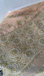 Women's Lakhnavi Handcrafted Mul Chanderi Semi - Stitched Kurta And Dupatta Set - HONC0376011