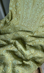 将图像加载到图库查看器中， Women&#39;s Lakhnavi Handcrafted Mul Chanderi Unstitched Kurta And Dupatta Set- HONC0281009

