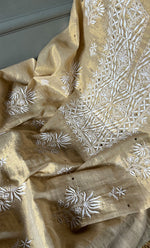 将图像加载到图库查看器中， Women&#39;s Lakhnavi Handcrafted Tissue Chanderi Unstitched Kurta And Dupatta Set - HONC0278196
