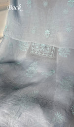 将图像加载到图库查看器中， Women's Lakhnavi Handcrafted Pure Organza Silk Chikankari Unstitched Full Suit Material - HONC0365704