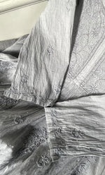 Load image into Gallery viewer, Women&#39;s Lakhnavi Handcrafted Mul Chanderi Semi - stitched Chikankari Full Suit Material - HONC0319560
