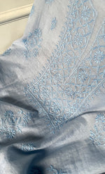 Load image into Gallery viewer, Women's Lakhnavi Handcrafted Mul Chanderi Unstitched Chikankari Full Suit Material - HONC0319533