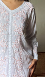Load image into Gallery viewer, Nasrin Women&#39;s Lakhnavi Handcrafted Modal Cotton Chikankari Top - HONC0276627
