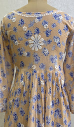 将图像加载到图库查看器中， Rehnuma Women&#39;s Lakhnavi Handcrafted Printed Mulmul Cotton Chikankari Top - HONC0162209
