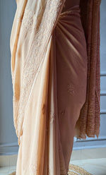 Load image into Gallery viewer, Women&#39;s Lakhnavi Handcrafted Viscose Georgette Chikankari Saree - HONC0290057
