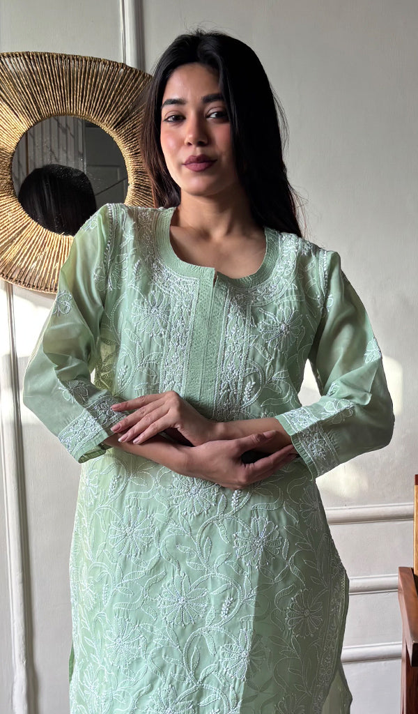 Women's Lakhnavi Handcrafted Cotton Chikankari Kurti - HONC0356953