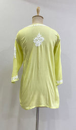 将图像加载到图库查看器中， Women&#39;s Lakhnavi Handcrafted Modal Cotton Chikankari Top - HONC0167492
