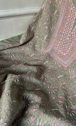 将图像加载到图库查看器中， Mehr Women&#39;s Lakhnavi Handcrafted Maheshwari Mul Chanderi Unstitched Kurta And Dupatta Set - HONC0294446

