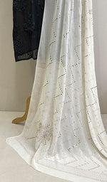 将图像加载到图库查看器中， Women&#39;s Lucknowi Handcrafted Pure Silk Georgette Chikankari Dupatta - HONC0217804
