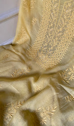 Load image into Gallery viewer, Women's Lakhnavi Handcrafted Mul Chanderi Unstitched Chikankari Full Suit Material - HONC0345051