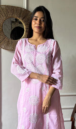 Load image into Gallery viewer, Women's Lakhnavi Handcrafted Kota Cotton Chikankari Kurti - HONC0360454