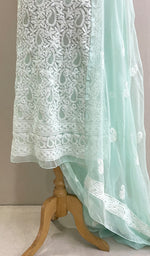 Load image into Gallery viewer, Women&#39;s Lucknowi Handcrafted Faux-Georgette Chikankari Suit Material - HONC0194833
