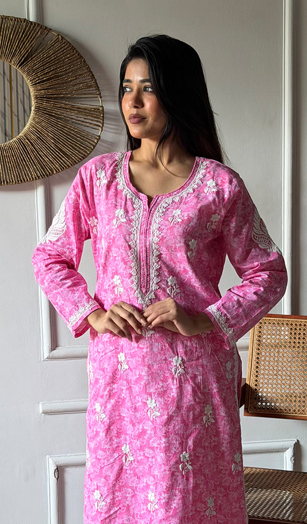 Shagufta Lakhnavi Handcrafted Cotton Chikankari Kurti - HONC0350628