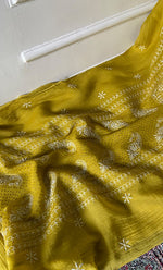 Load image into Gallery viewer, Women's Lakhnavi Handcrafted Mul Chanderi Semi - Stitched Kurta And Dupatta Set - HONC0276226