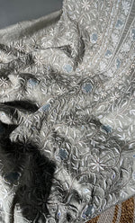 将图像加载到图库查看器中， Women&#39;s Lakhnavi Handcrafted Munga Silk Chikankari Kurta And Dupatta Set- HONC0271009

