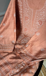 将图像加载到图库查看器中， Women&#39;s Lakhnavi Handcrafted Munga Silk Chikankari Unstitched Kurti Fabric - HONC0270476
