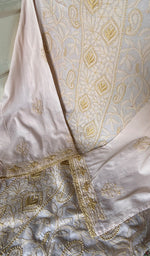 Load image into Gallery viewer, Women's Lakhnavi Handcrafted Cotton Chikankari Semi Stitched Kurti Fabric - HONC0348848