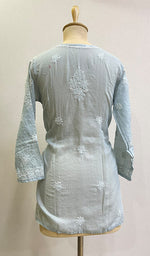 将图像加载到图库查看器中， Women&#39;s Lucknowi Handcrafted White Cotton Chikankari Top - HONC0165239
