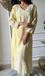 Load image into Gallery viewer, Women's Lucknowi Handcrafted Cotton Chikankari Angrakha - HONC0343794