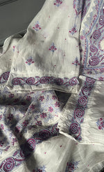 Load image into Gallery viewer, Aaliyah Women&#39;s Lakhnavi Handcrafted Mul Chanderi Semi - Stitched Kurta And Dupatta Set - HONC0239039
