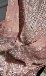 Load image into Gallery viewer, Women&#39;s Lakhnavi Handcrafted Tissue Chanderi Semi - Stitched Kurta And Dupatta Set - HONC0270643
