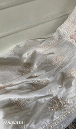 Load image into Gallery viewer, Women's Lakhnavi Handcrafted Mul Chanderi Semi - Stitched Kurta And Dupatta Set -  HONC0343195