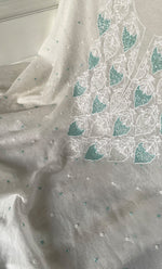 Load image into Gallery viewer, Amisha Women&#39;s Lakhnavi Handcrafted Mul Chanderi Unstitched Kurta And Dupatta Set - HONC0319470
