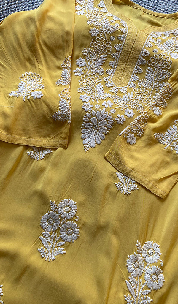 Women's Lucknowi Handcrafted  Modal  Cotton Chikankari Kurti - HONC0301031