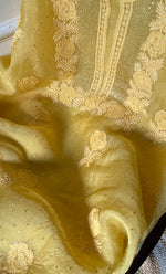 Load image into Gallery viewer, Afeera Women&#39;s Lakhnavi Handcrafted Pure Organza Chikankari Unstitched Kurta And Dupatta Set- HONC0302218
