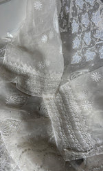 Load image into Gallery viewer, Women&#39;s Lakhnavi Handcrafted Pure Organza Chikankari Semi - stitched Kurta And Dupatta Set- HONC0322186
