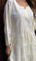 Load image into Gallery viewer, Rusdha Women&#39;s Lucknowi Handcrafted Modal Cotton Chikankari Kurti - HONC0213704
