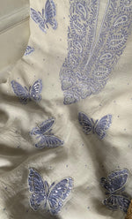 将图像加载到图库查看器中， Women&#39;s Lakhnavi Handcrafted Mul Chanderi Unstitched Kurta And Dupatta Set - HONC0302249
