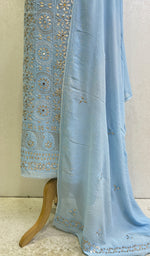 Load image into Gallery viewer, Women&#39;s Lakhnavi Handcrafted Viscose Georgette Chikankari Full Suit Material - HONC0119526