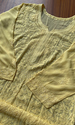 Load image into Gallery viewer, Yellow Lucknowi Chikankari kurtas
