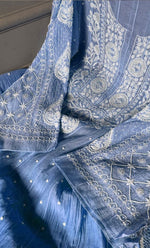 将图像加载到图库查看器中， Tripty Women's Lakhnavi Handcrafted Mul Chanderi Semi - Stitched Anarkali And Dupatta Set - HONC0351524