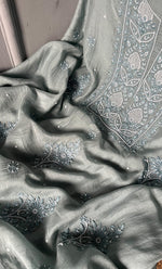 Load image into Gallery viewer, Women&#39;s Lakhnavi Handcrafted Mul Chanderi Unstitched Kurta And Dupatta Set- HONC0310805
