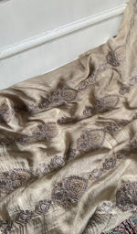 Load image into Gallery viewer, Women's Lakhnavi Handcrafted Mul Chanderi Unstitched Kurta And Dupatta Set- HONC0326150