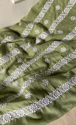 Load image into Gallery viewer, Women&#39;s Lucknowi Handcrafted Kota Cotton Chikankari Unstitched Kurta And Dupatta Set - HONC0312642
