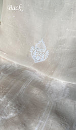 Load image into Gallery viewer, Women's Lakhnavi Handcrafted Pure Organza Chikankari Unstitched Kurta And Dupatta Set- HONC0346142