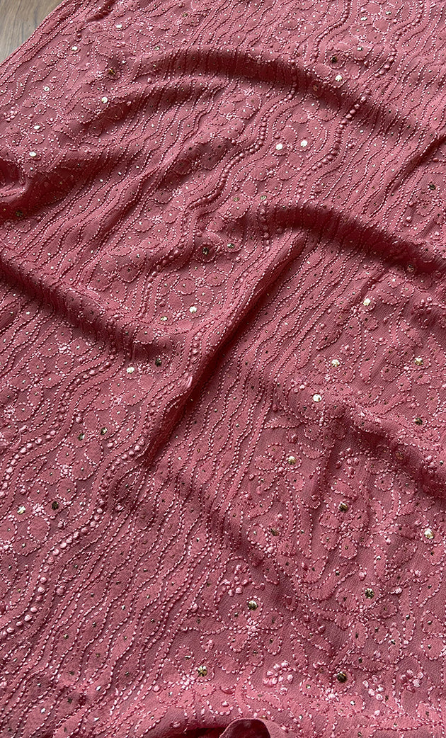 Yusra Women's Lakhnavi Handcrafted Viscose Georgette Chikankari Kurti- HONC0282716