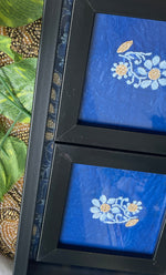 Load image into Gallery viewer, Handcrafted Chikankari Tray with Two Coasters – Wooden Frame - HONC0313523
